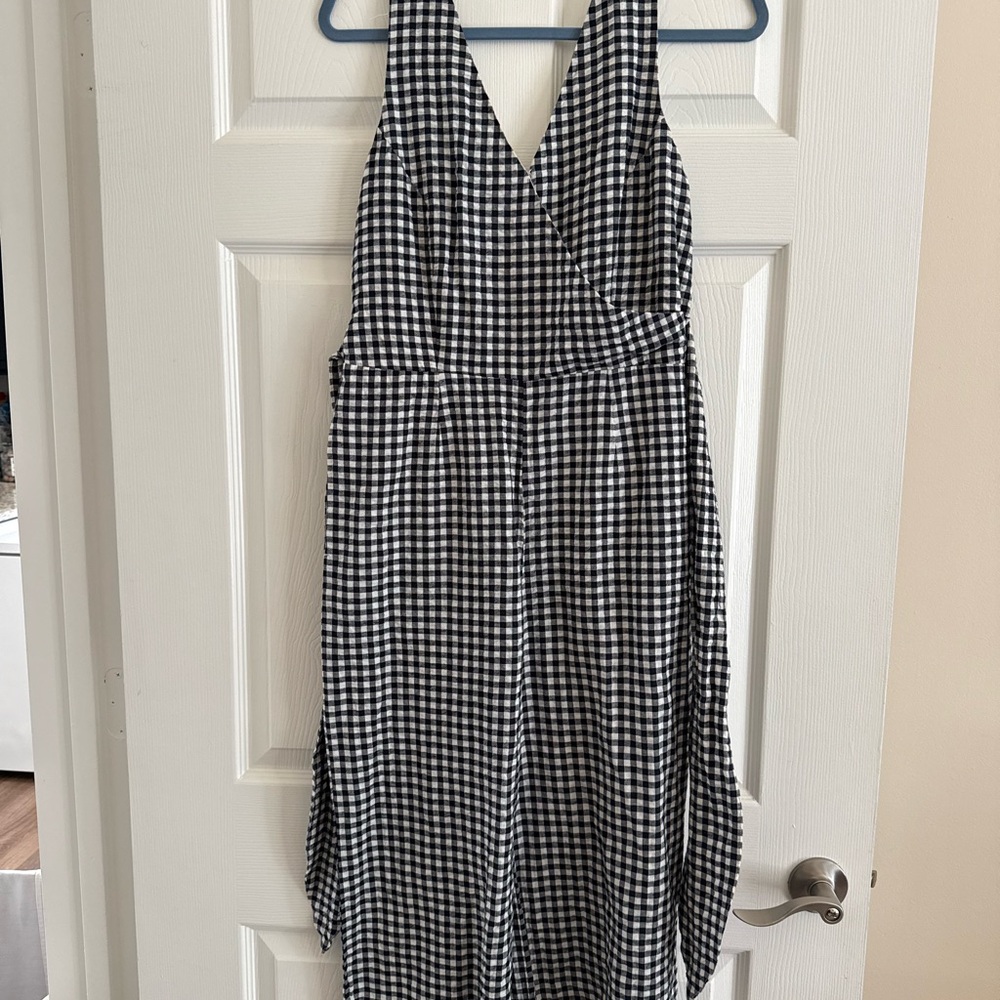Banana Republic Black and White Checkered Jumpsuit